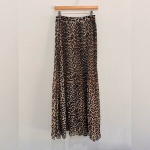 Ganni Leopard Maxi Skirt - Brown and Black - size 36 or size 4 Small